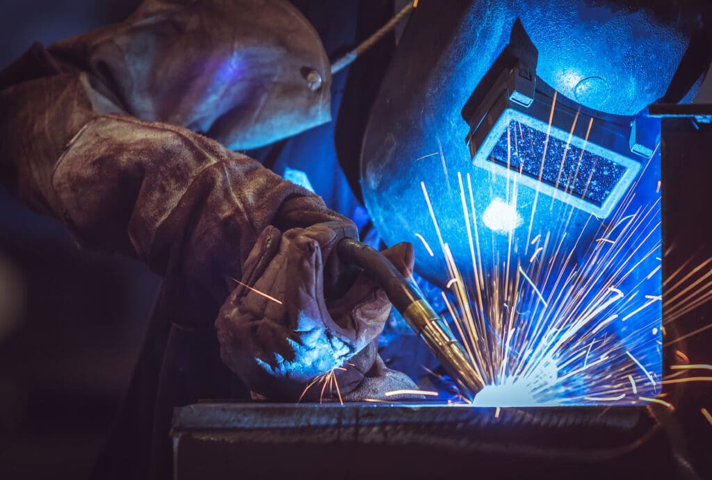 a person welding